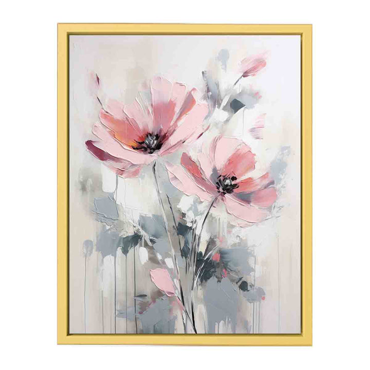 Flower Grey Pink Art Painting