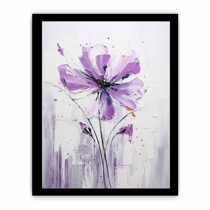 Flower Art White Purple Painting