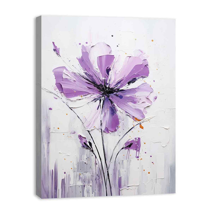 Flower Art White Purple Painting