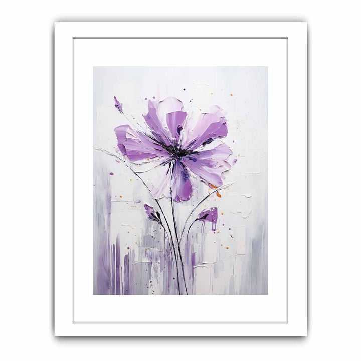 Flower Art White Purple Painting
