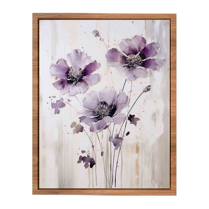 Purple Grey Flower Art Painting  