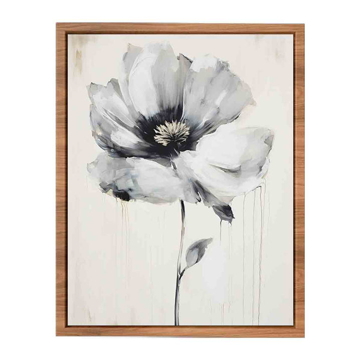 White Black Flower Art Painting  