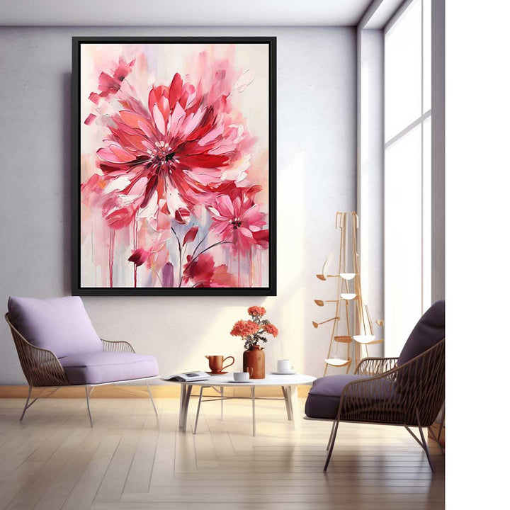 Pink Red Flower Painting