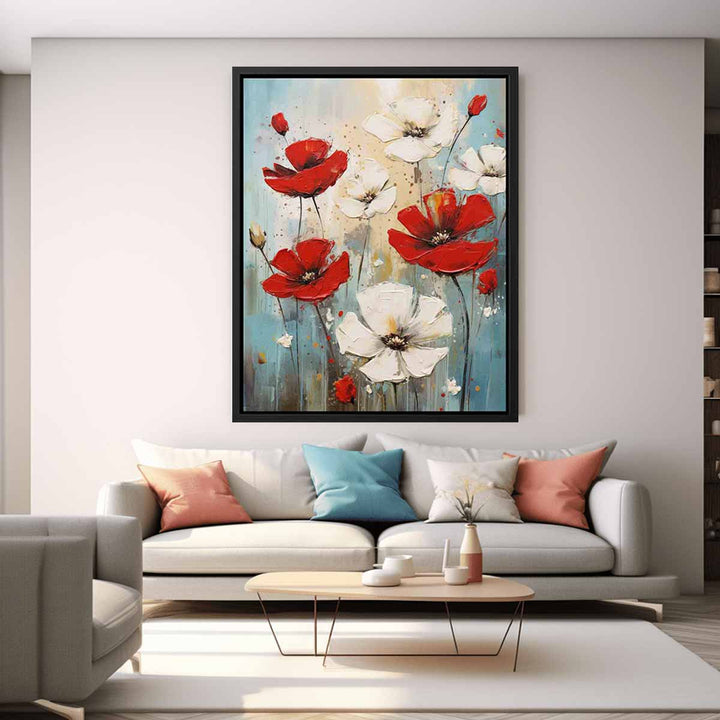 Flower Painting Red White