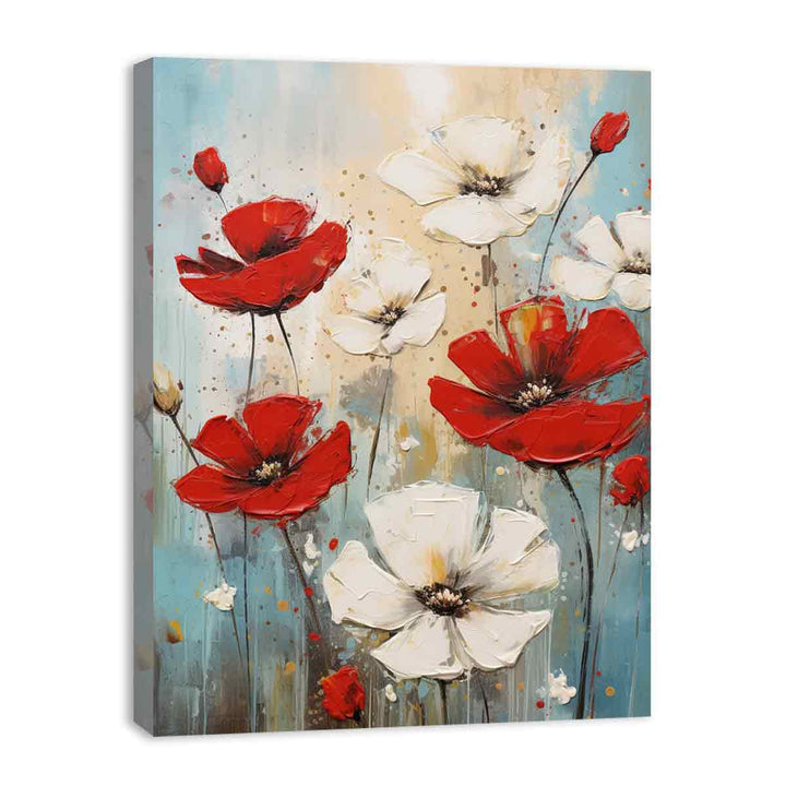 Flower Painting Red White