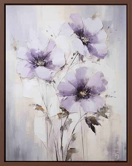 White Purple Art Flower Painting