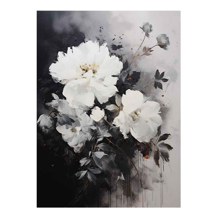 Black Art Flower Painting  