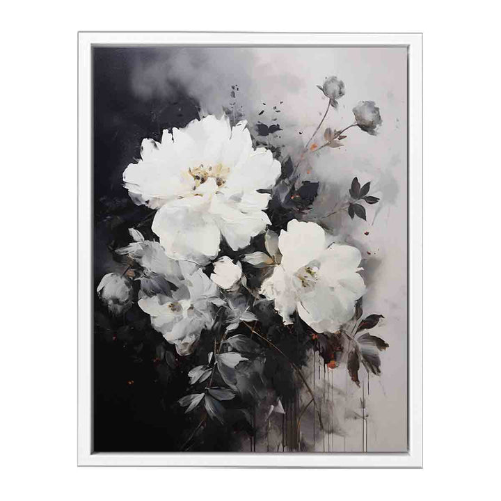 Black Art Flower Painting  Canvas Print
