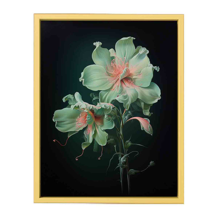Green Art Flower Painting   Poster