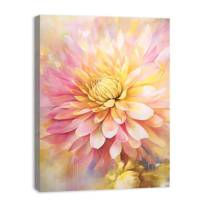 Yellow Pink Flower Painting  