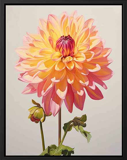 Flower Yellow Pink Painting  