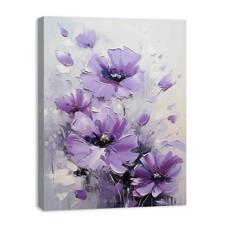 Black Purple Flower Painting