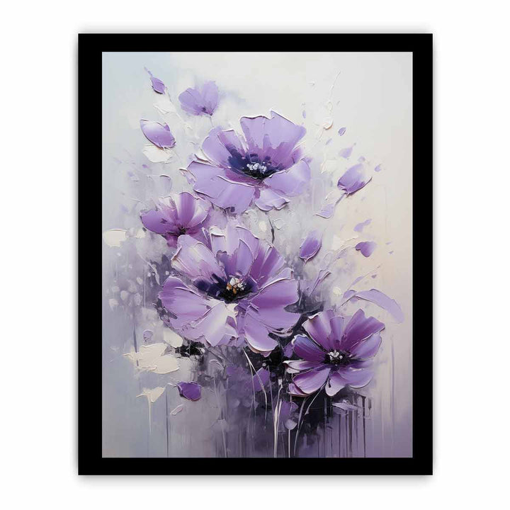 Black Purple Flower Painting