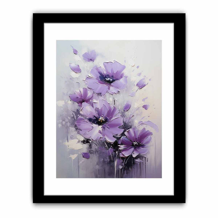 Black Purple Flower Painting