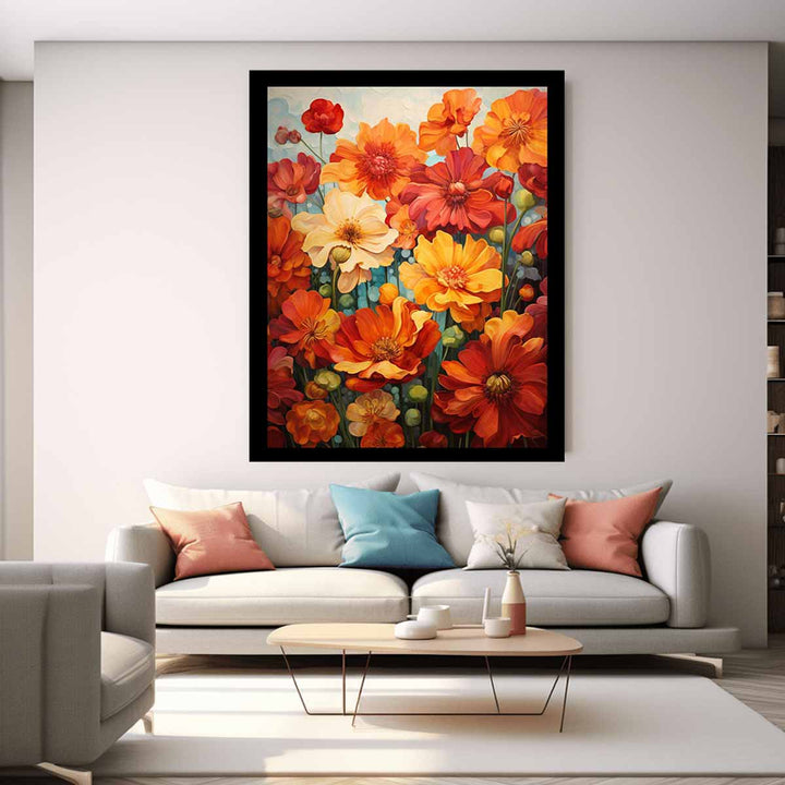 Flower Red Yellow Art Painting  