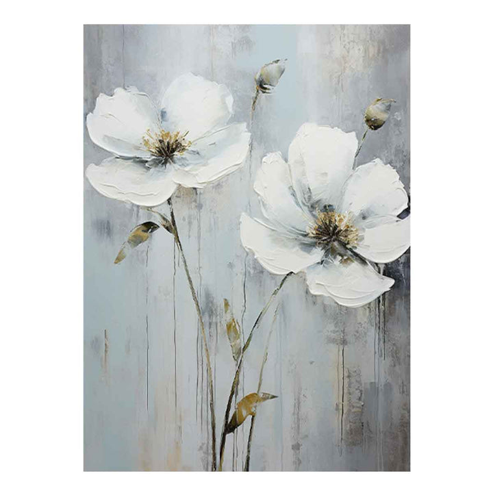 Flower Art White Painting