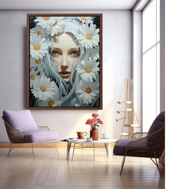 Flower Painting White