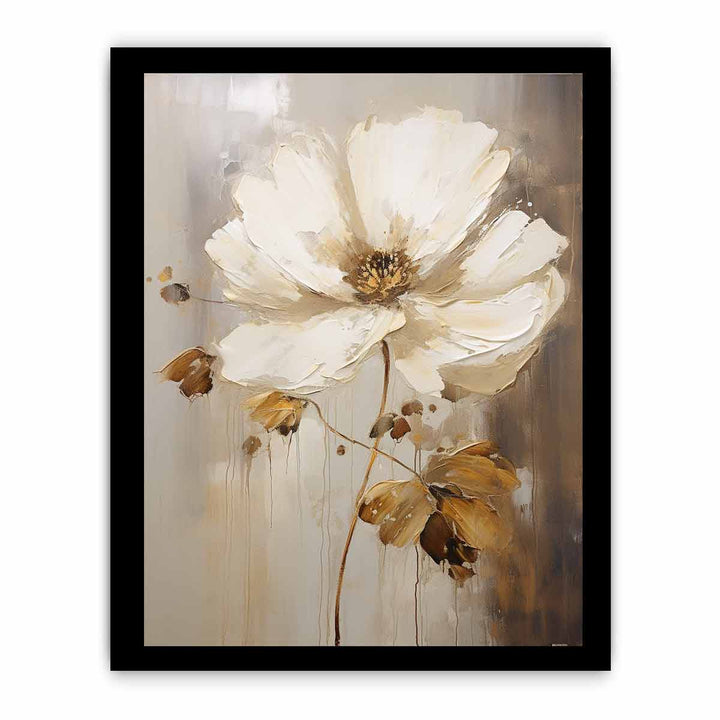 Red White Flower Art Painting