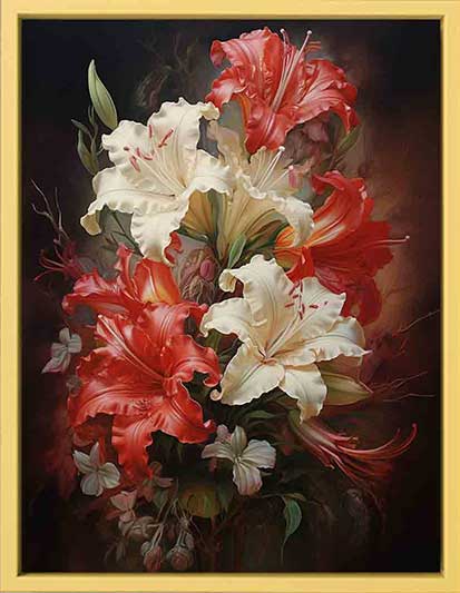 Flower Red  Art Painting  