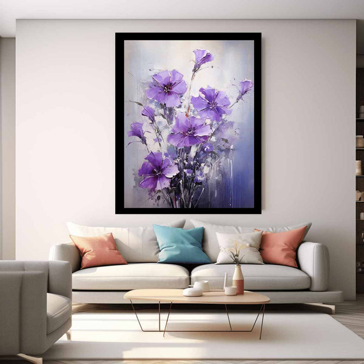 Flower Purple Black Art Painting