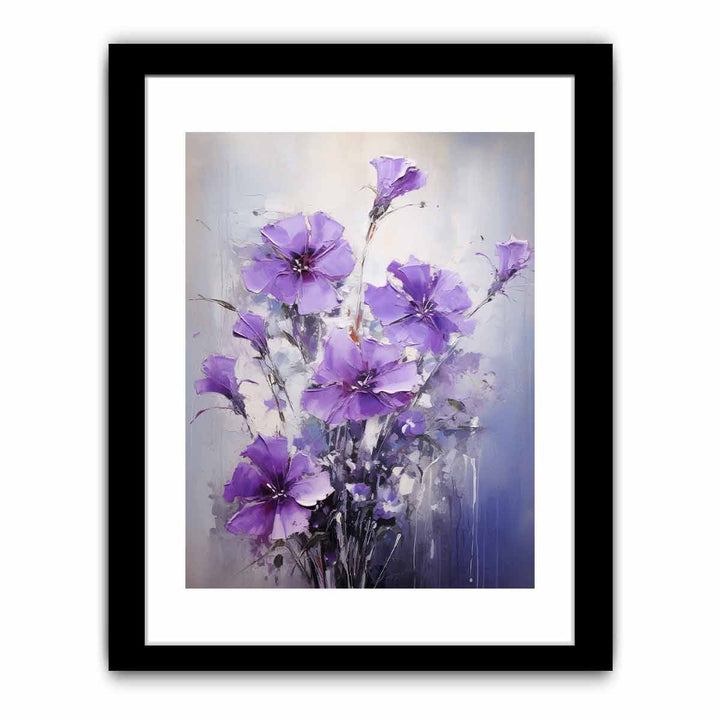 Flower Purple Black Art Painting