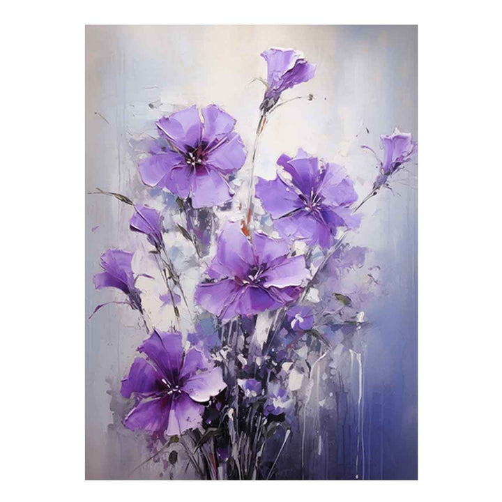 Flower Purple Black Art Painting