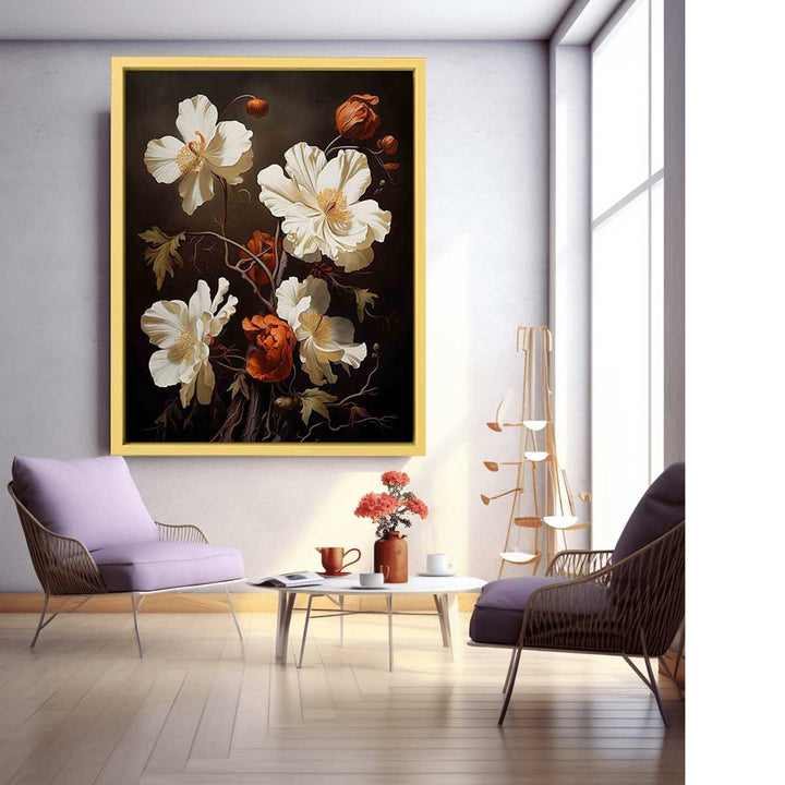 Brown Flower Art Painting  