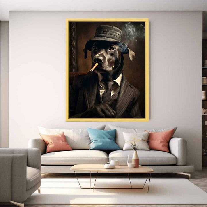 Black Dog Smoking Art