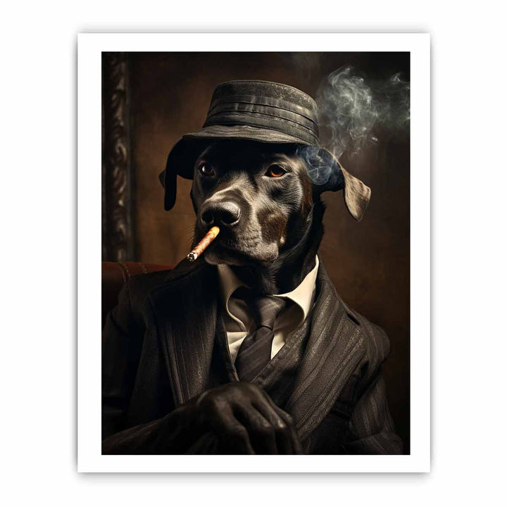 Black Dog Smoking Art