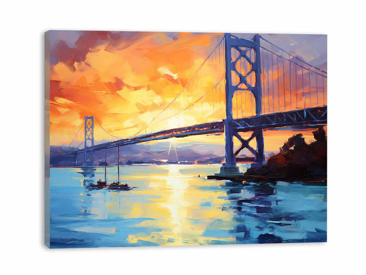 Modern Bridge Tower Art Painting