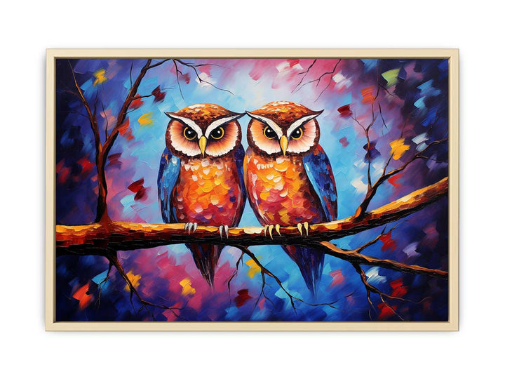 Two Owl Modern Art Painting