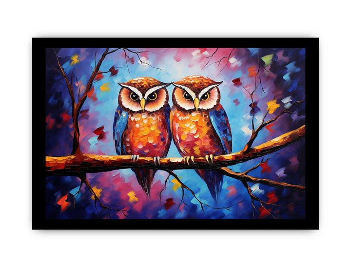 Two Owl Modern Art Painting