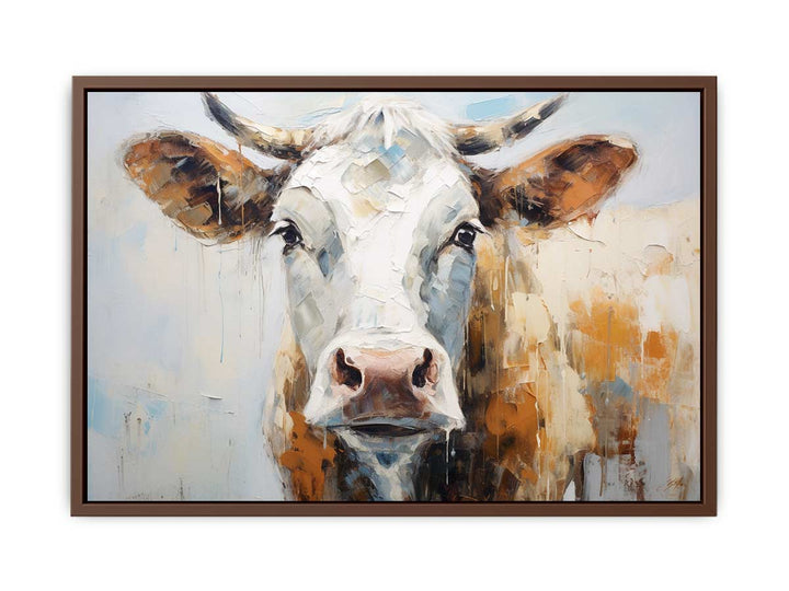 White Brown Cow Artwork