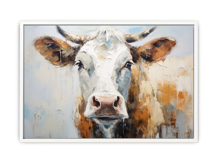 White Brown Cow Artwork