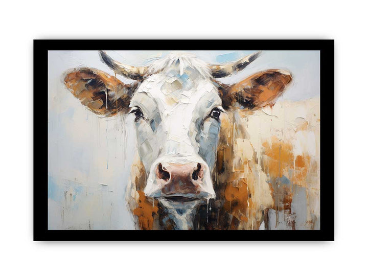 White Brown Cow Artwork