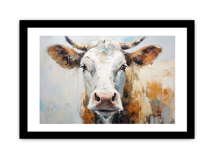 White Brown Cow Artwork