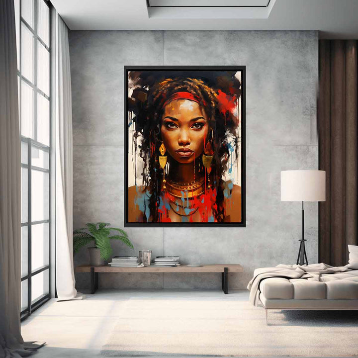 Black Girl Modern Art Painting  
