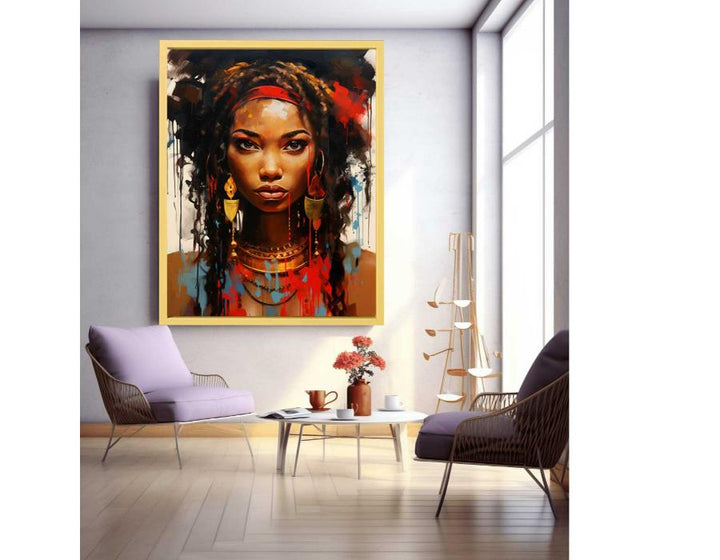 Black Girl Modern Art Painting  