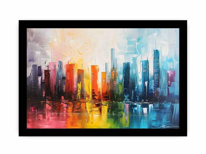 Modern Abstract  City Painting