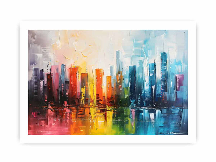 Modern Abstract  City Painting