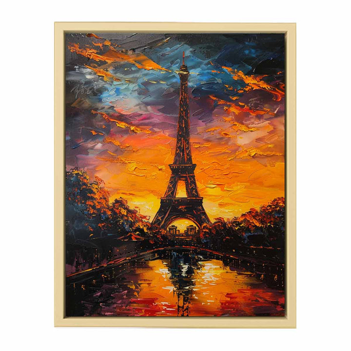 Eiffel Tower Sunset Painting