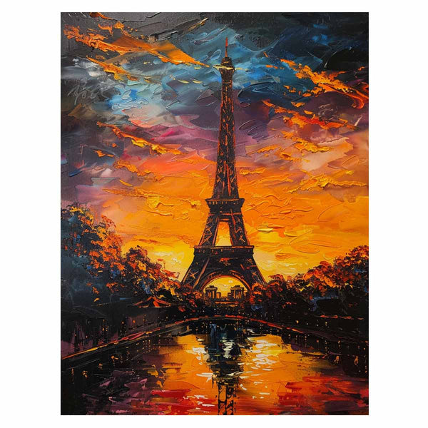 Eiffel Tower Sunset Painting