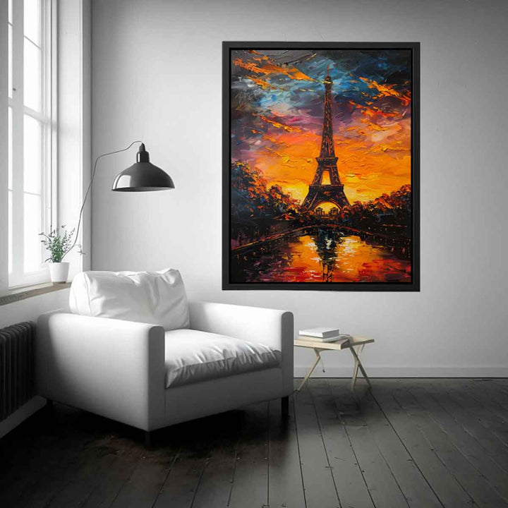 Eiffel Tower Sunset Painting