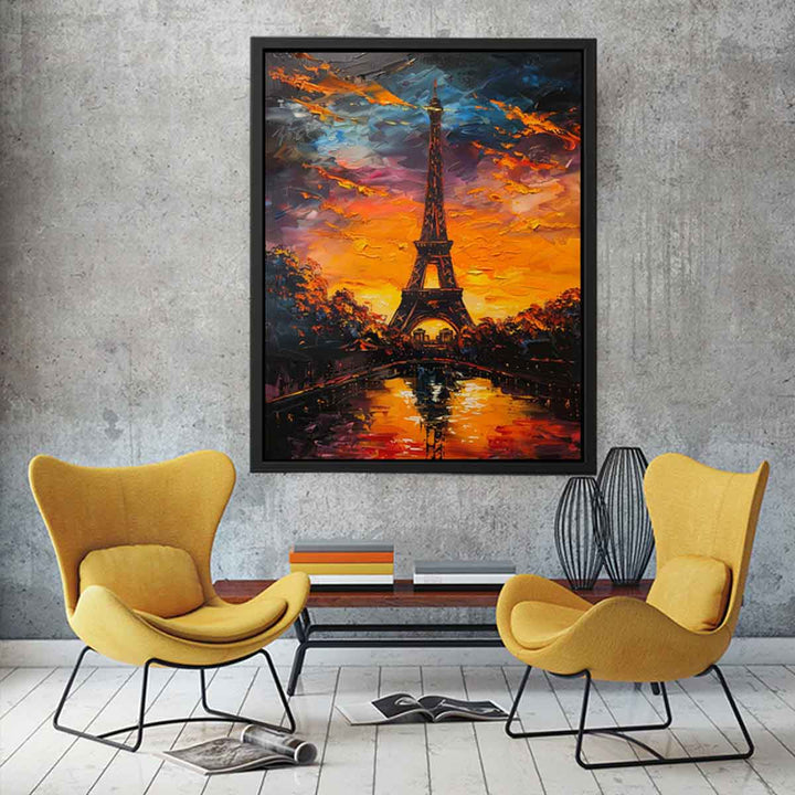 Eiffel Tower Sunset Painting