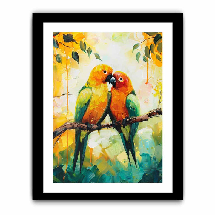 Love Birds Parrot  Painting