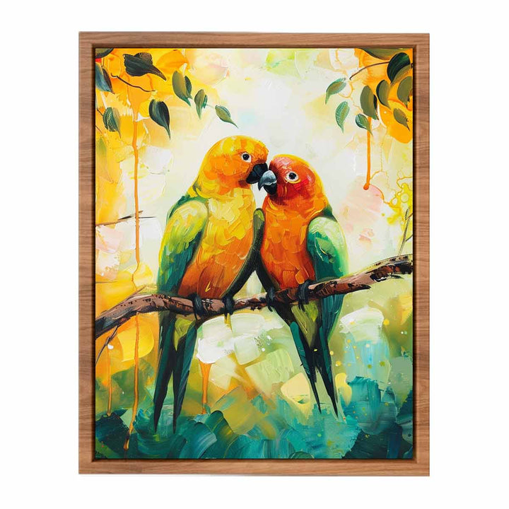 Love Birds Parrot  Painting