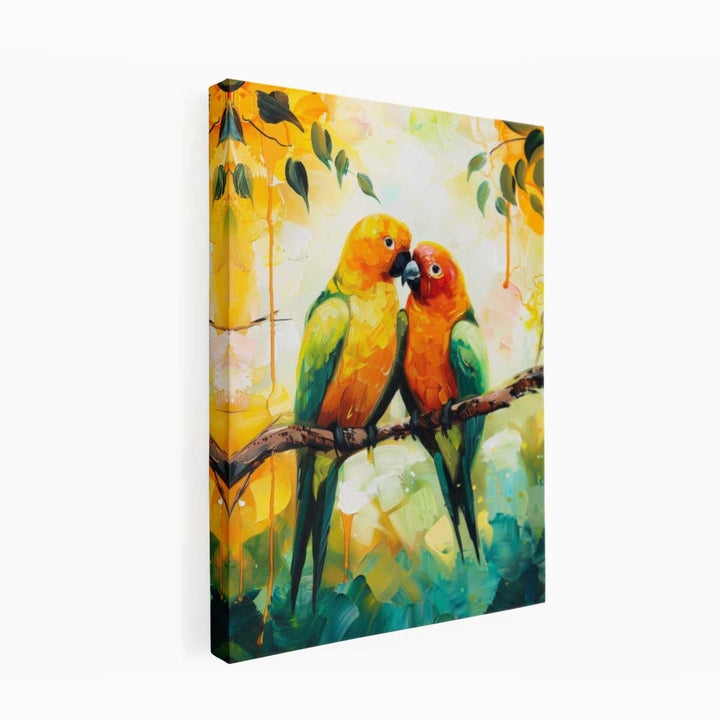 Love Birds Parrot  Painting