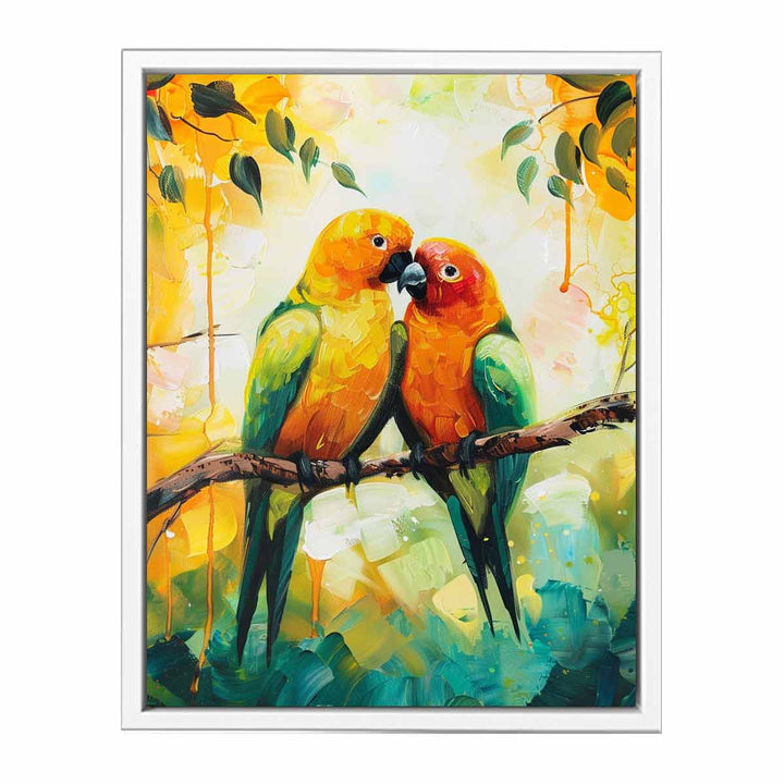 Love Birds Parrot  Painting