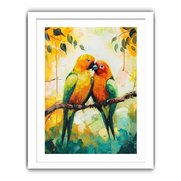 Love Birds Parrot  Painting