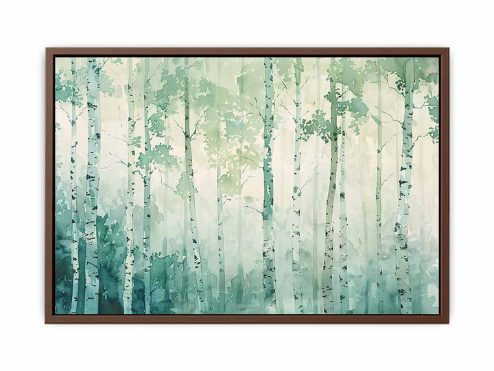 Green Tree Birch Knife Art Painting
